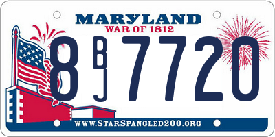 MD license plate 8BJ7720