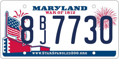 MD license plate 8BJ7730