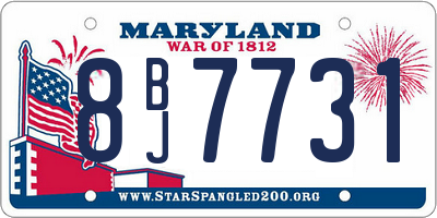 MD license plate 8BJ7731
