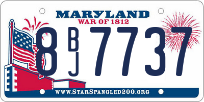 MD license plate 8BJ7737
