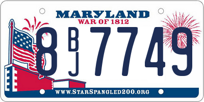 MD license plate 8BJ7749