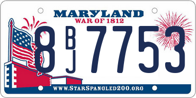 MD license plate 8BJ7753