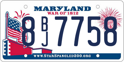 MD license plate 8BJ7758