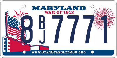 MD license plate 8BJ7771