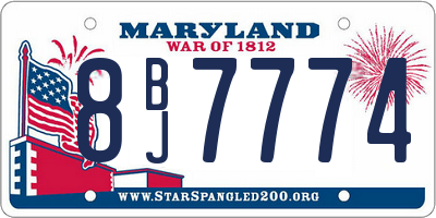 MD license plate 8BJ7774