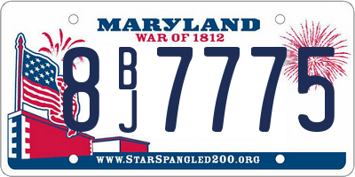 MD license plate 8BJ7775
