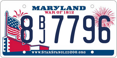 MD license plate 8BJ7796