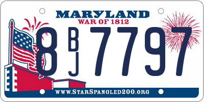 MD license plate 8BJ7797