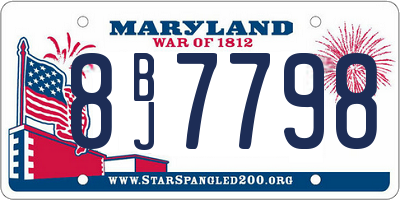 MD license plate 8BJ7798