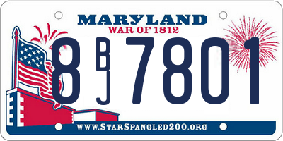 MD license plate 8BJ7801