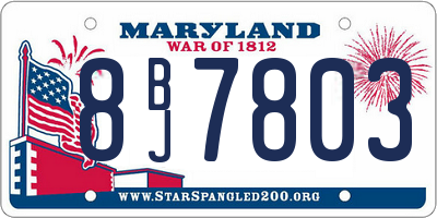 MD license plate 8BJ7803
