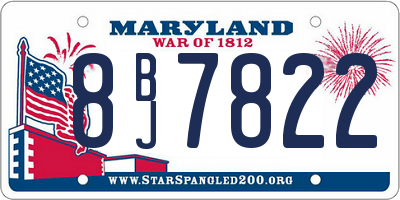 MD license plate 8BJ7822