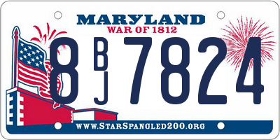 MD license plate 8BJ7824