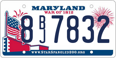 MD license plate 8BJ7832