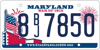 MD license plate 8BJ7850