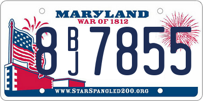MD license plate 8BJ7855