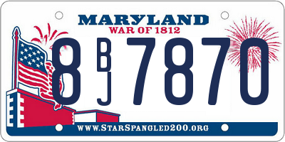 MD license plate 8BJ7870