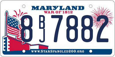 MD license plate 8BJ7882