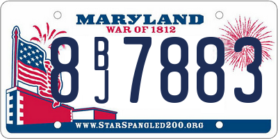 MD license plate 8BJ7883