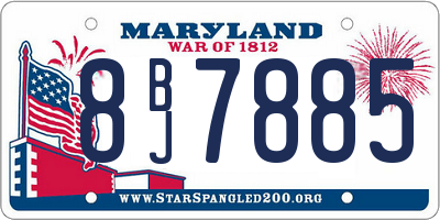 MD license plate 8BJ7885