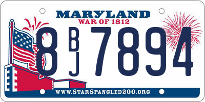 MD license plate 8BJ7894