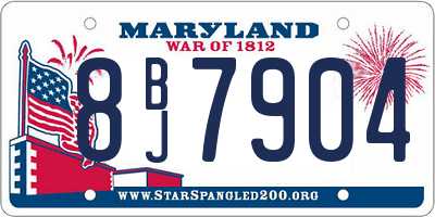 MD license plate 8BJ7904