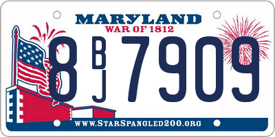 MD license plate 8BJ7909