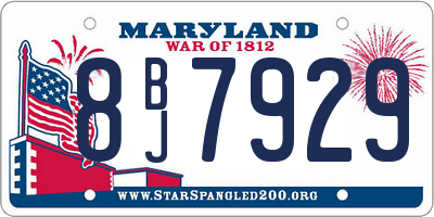 MD license plate 8BJ7929