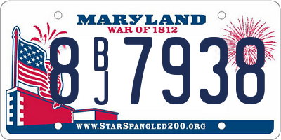 MD license plate 8BJ7938