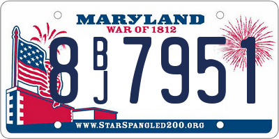 MD license plate 8BJ7951