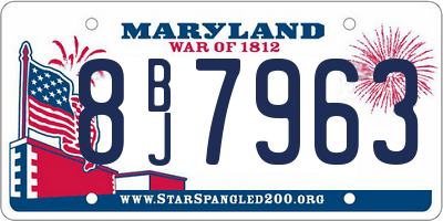 MD license plate 8BJ7963