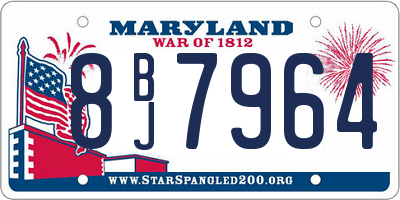 MD license plate 8BJ7964