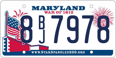 MD license plate 8BJ7978