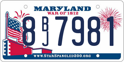 MD license plate 8BJ7981