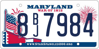 MD license plate 8BJ7984
