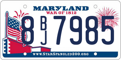 MD license plate 8BJ7985