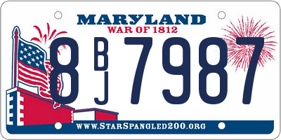 MD license plate 8BJ7987