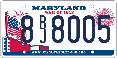 MD license plate 8BJ8005
