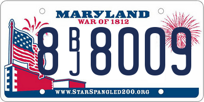 MD license plate 8BJ8009