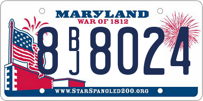 MD license plate 8BJ8024