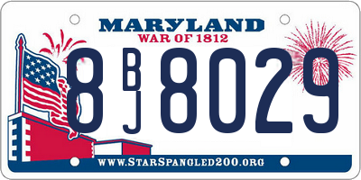 MD license plate 8BJ8029