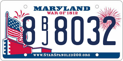 MD license plate 8BJ8032