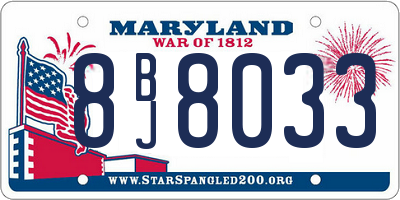 MD license plate 8BJ8033
