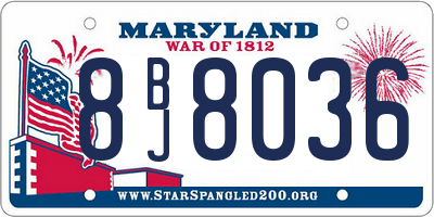 MD license plate 8BJ8036