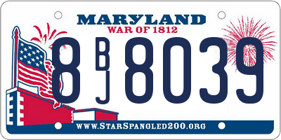 MD license plate 8BJ8039