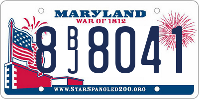 MD license plate 8BJ8041