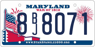 MD license plate 8BJ8071