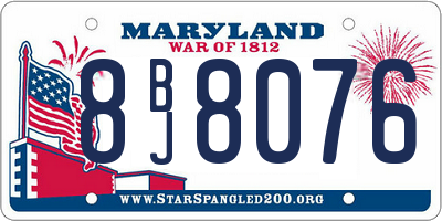MD license plate 8BJ8076