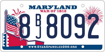 MD license plate 8BJ8092