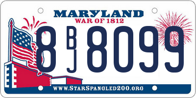 MD license plate 8BJ8099